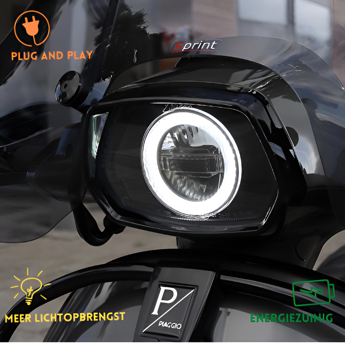 LED ANGEL EYE Scooter Plug&Play Vespa Sprint Primavera Motor GTS