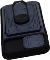 Geschikt voor iPhone 12/12 Pro hoesje met pashouder - camera bescherming cover en ring houder – Grijs – oTronica
