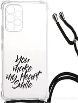 Telefoon Hoesje Geschikt voor Samsung Galaxy A53 Telefoonhoesje met transparante rand Heart Smile