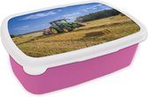 Breadbox Rose - Lunchbox - Breadbox - Tracteur - Ferme - Foin - Champ - Soleil - Campagne - 18x12x6 cm - Enfants - Fille