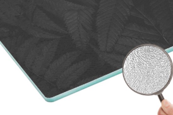 Planche à découper en Verres - 28x20 - Feuilles - Zwart - Wit - Plantes - Botanique - Planches à découper en Glas