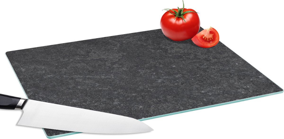 Glazen Snijplank - 39x28 - Beton - Grijs - Textuur - Retro - Industrieel - Snijplanken Glas
