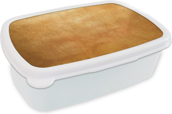 Broodtrommel Wit - Lunchbox - Brooddoos - IJzer - Roest - Goud - Metaal - Luxe - 18x12x6 cm - Volwassenen