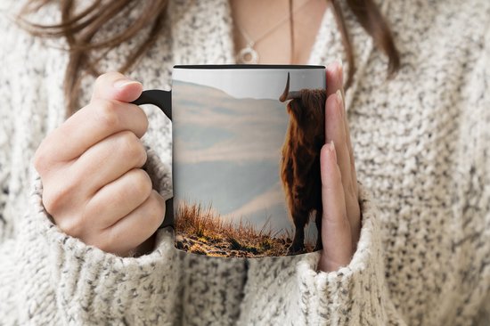 Mug Magique - Photo sur Mugs Chauffants - Tasse à Café - Highlander écossais - Animaux - Rural - Paysage - Vache - Nature - Mug Magic - Tasse - 350 ML - Tasse à Thé