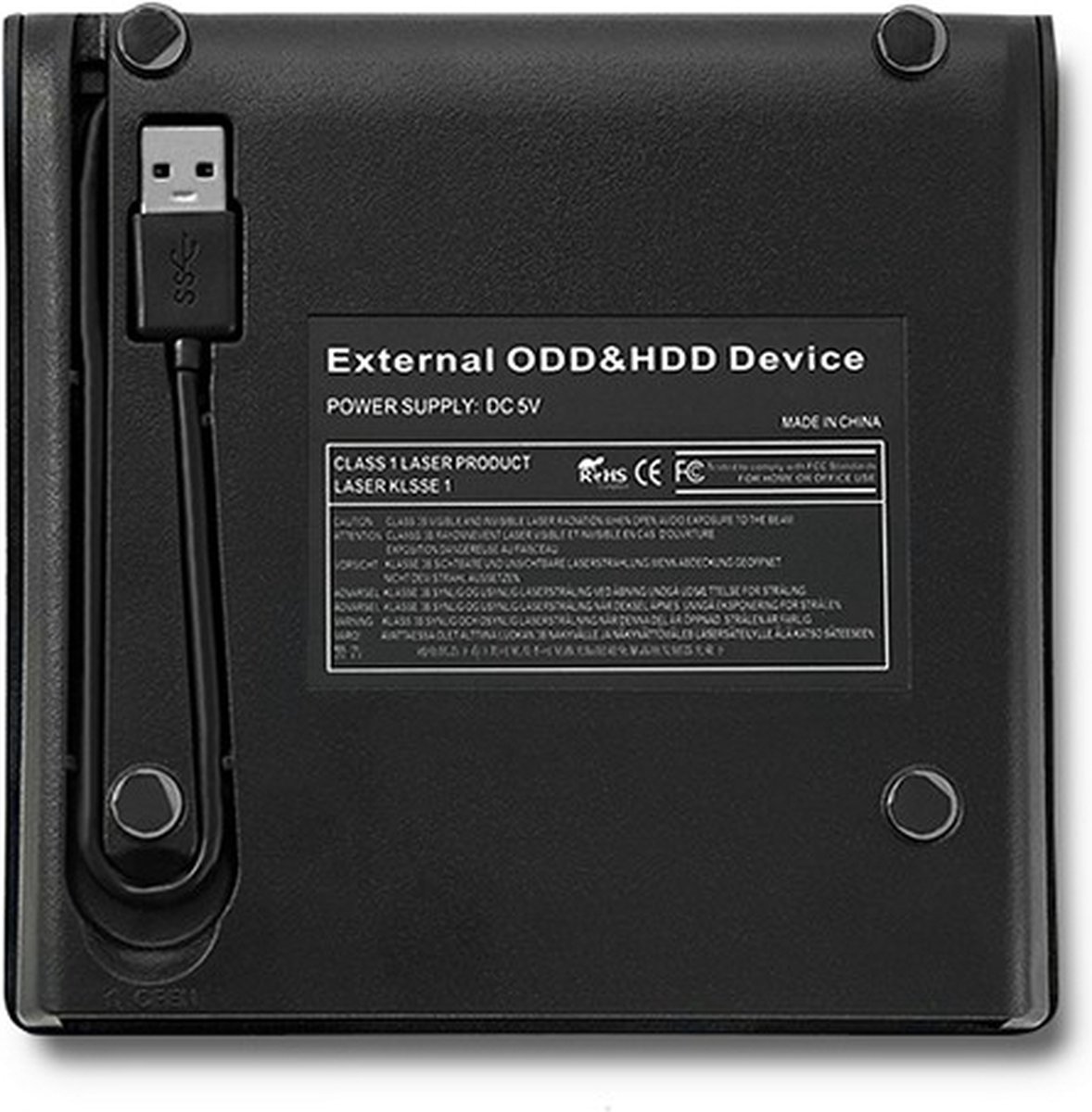 Qoltec externe USB 3.0 12,7 mm SATA optische schijfbehuizing.