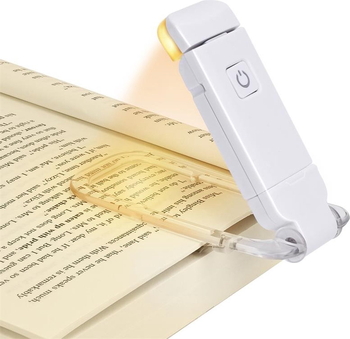 WiseGoods Luxe Mini Leeslampje Met Vergrootglas - USB Leeslamp & Loep - Bedlamp - Boeken Lezen - Cadeau - Boekenlegger Lampje Wit