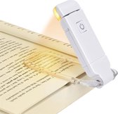 WiseGoods Mini lampe de lecture de Luxe avec loupe - Lampe de lecture et loupe USB - Lampe de Boeken - Livres de lecture - Cadeau - Lampe marque-page Wit