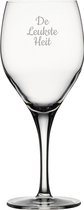 Gegraveerde witte wijnglas 34cl De Leukste Heit