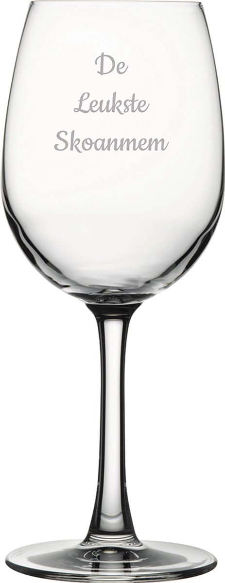 Gegraveerde witte wijnglas 36cl De Leukste Skoanmem