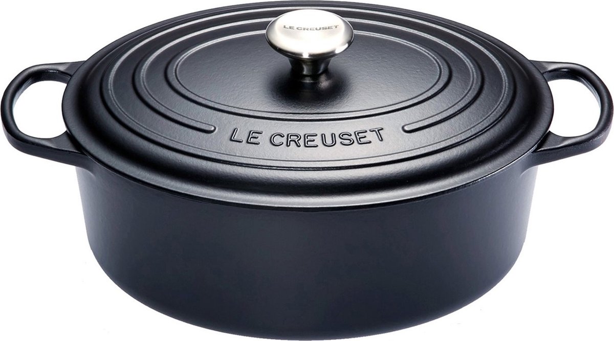 Le Creuset Ovale Stoof-/Braadpan 31 cm Zwart