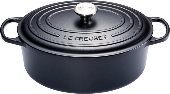 Le Creuset Braadpan Signature Ovaal Mat Zwart – Ø 31 cm / 6,3 Liter – Robuuste Ovale Gietijzeren Braadpan – Voor Grote Porties en Langzaam Garen – Mat Zwarte Emaille – Oven- en Inductiegeschikt – Professionele Stijl en Functionaliteit