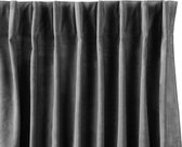 Lifa Living - Fluwelen Gordijnen - 150 x 250 cm - Grijs - Verduisterend - Wasbaar - Kreukherstellend - Kleurvast - 10 Ophanghaken - 1 Stuk