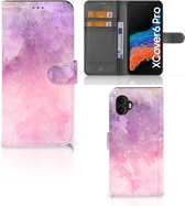 Telefoonhoesje Samsung Galaxy Xcover 6 Pro Flipcase Pink Purple Paint
