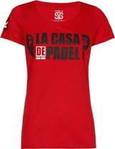 PADELbySY - PADEL - LA CASA DE PADEL - T-SHIRT LADIES - RED - SIZE L