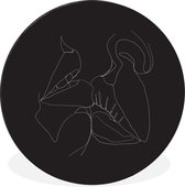 Illustration de baisers de lèvres sur fond noir Cercle mural aluminium ⌀ 30 cm - impression photo sur cercle mural / cercle vivant / cercle de jardin (décoration murale)
