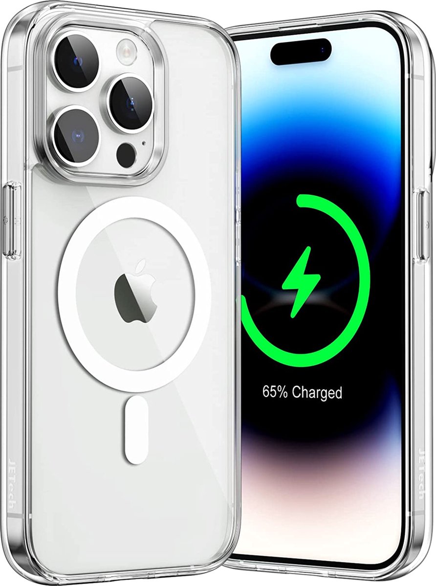 Hoesje Geschikt voor iPhone 14 Pro hoesje magnetisch backcover- Transparant case - Arara
