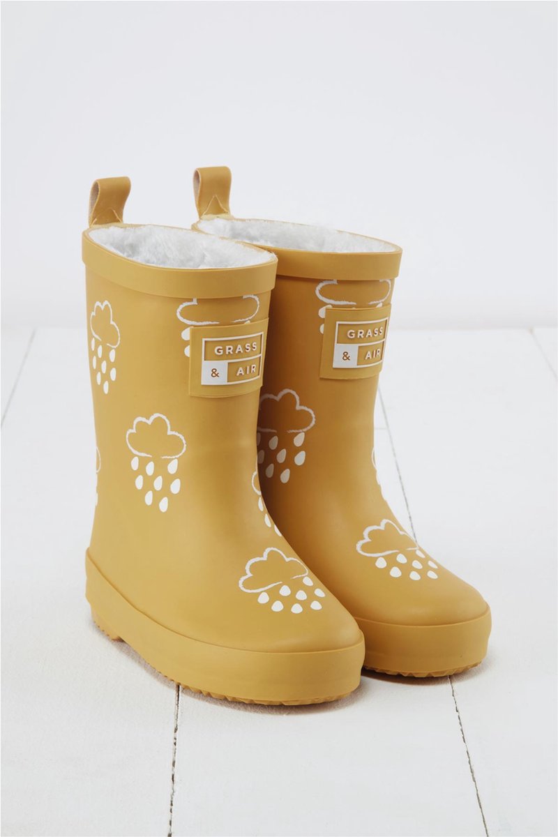 Grass & Air | Kleur Veranderende Kinder Regenlaarzen | Winter | Ochre | Maat 22 (UK5)
