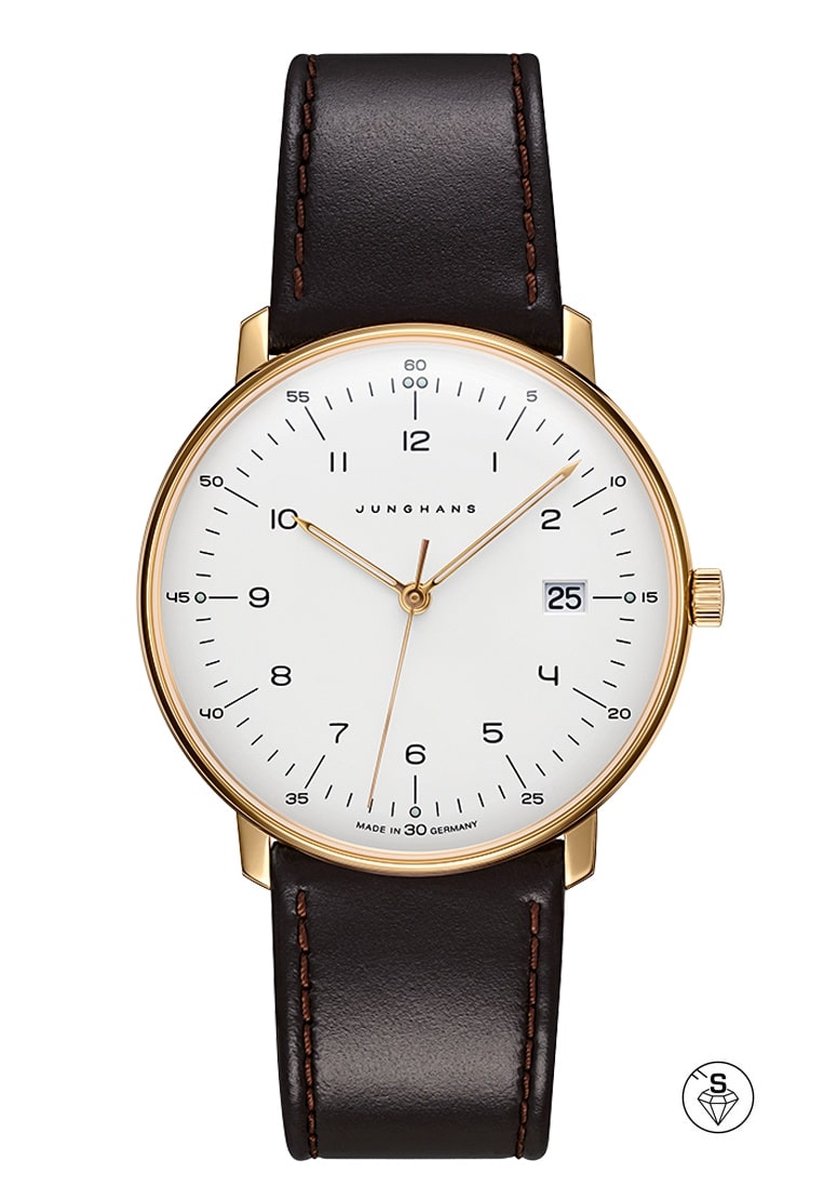Junghans Max Bill - quartz - heren horloge - dames - vintage - goud - 38 mm - luxe - cadeautip