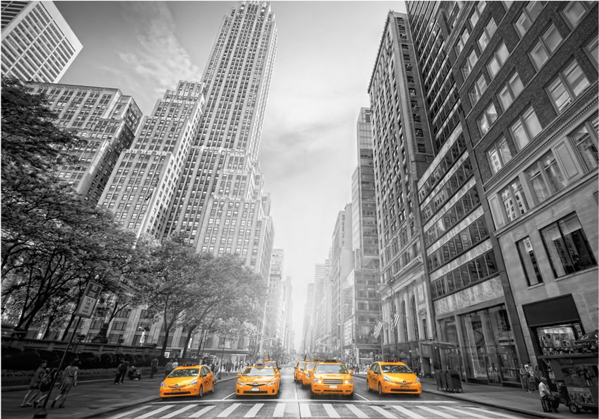 Fotobehang - New York - yellow taxis.