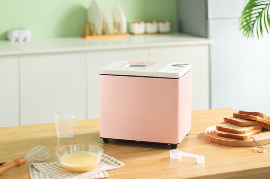 Swiss Pro+ - Broodbakmachine 550 W Roze/Pink - RVS - LED Display - Warmhoudfunctie - Glutenvrij - Swiss Pro+
