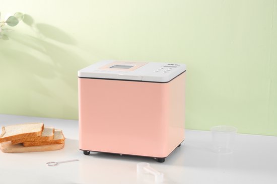 Swiss Pro+ - Broodbakmachine 550 W Roze/Pink - RVS - LED Display - Warmhoudfunctie - Glutenvrij - Swiss Pro+