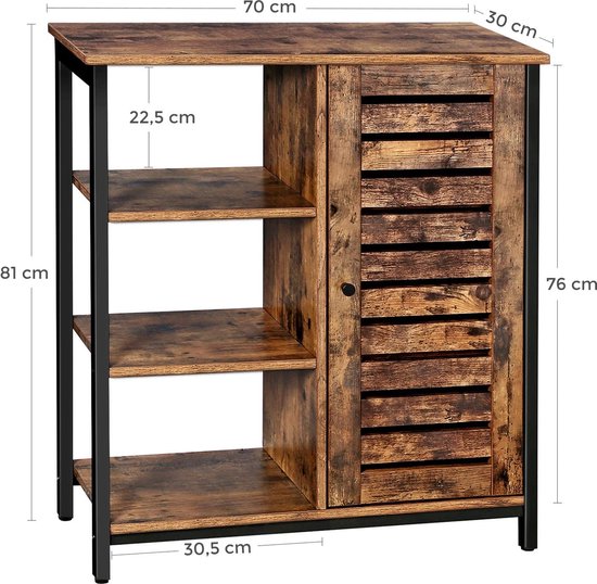 Dressoir - Keukenkastje - Met 3 open rekken - Industriële stijl