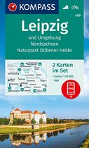 KOMPASS WK-Set 459 Wandelkaart Leipzig und Umgebung, Nordsachsen, Naturpark Dübener Heide (2 Karten) 1:50.000