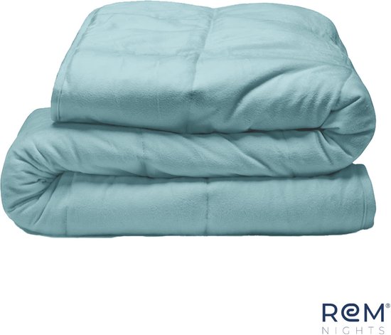 Verzwaringsdeken 10 kg Minky Fleece blauw – Luxe kwaliteit – 150 x 200 cm  Zwaartedeken – Premium Weighted blanket / Professioneel verzwaarde deken – Het Ultieme kadootje – Warm Verzwarings deken – REM nights®