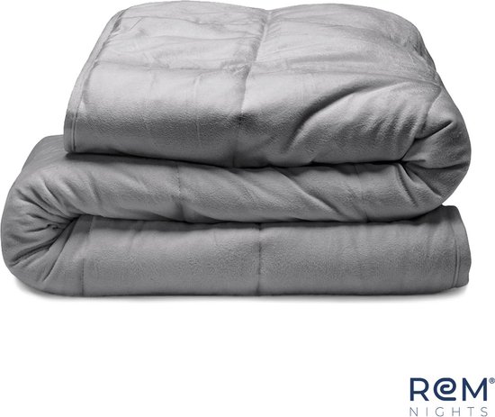 Verzwaringsdeken 8 kg Minky Fleece grijs – Luxe kwaliteit – 150 x 200 cm  Zwaartedeken – Premium Weighted blanket / Professioneel verzwaarde deken – Het Ultieme kadootje – Warm Verzwarings deken – REM nights®