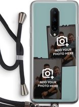 Gepersonaliseerd - Case Company® - Hoesje met koord geschikt voor OnePlus 7 Pro hoesje met Koord - Polaroid Zwart - Telefoonhoesje met Zwart Koord - Bescherming aan alle Kanten en Over de Schermrand