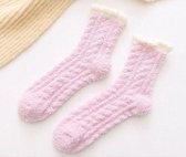 Sokken - Huissokken Dames - Slofsokken - Bedsokken - Dikke Sokken - Wollen Sokken - 2 Paar - Roze