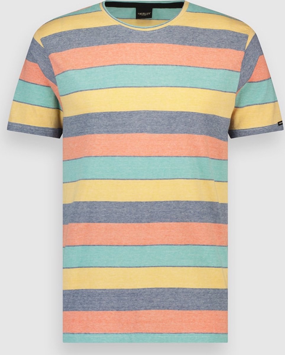Men T.Shirt Crew Stripes | Bright Aqua