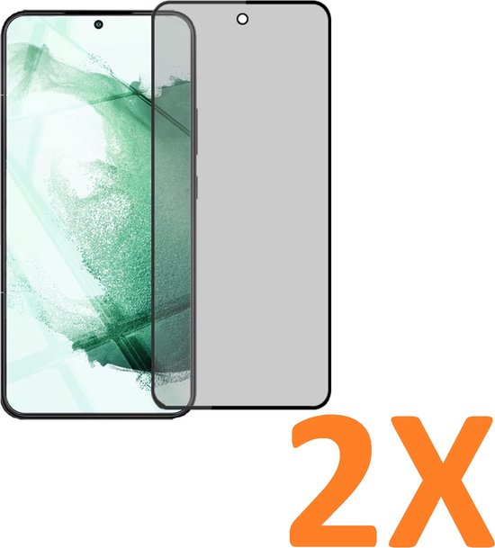 Twee privacy screenprotectors van gehard glas voor een smartphone. Grijs getint.