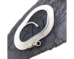 925 Massief Zilveren slang - slangen - ketting - zilver - 925 - snake chain-halsketting - must-have - ibiza - bohemian style - cadeau - 2.2mm voor Heren en Dames lengte 48cm