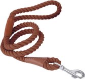 Nobleza Hondenriem touw - Hondenlijn gevlochten - Uitlaatriem touw - 120 cm - Bruin