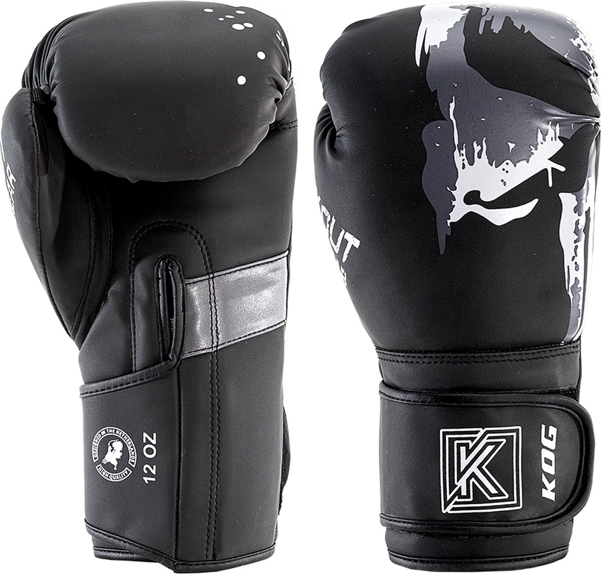 Knockout Gear Bokshandschoenen Zwart/Wit/Grijs - 10 oz