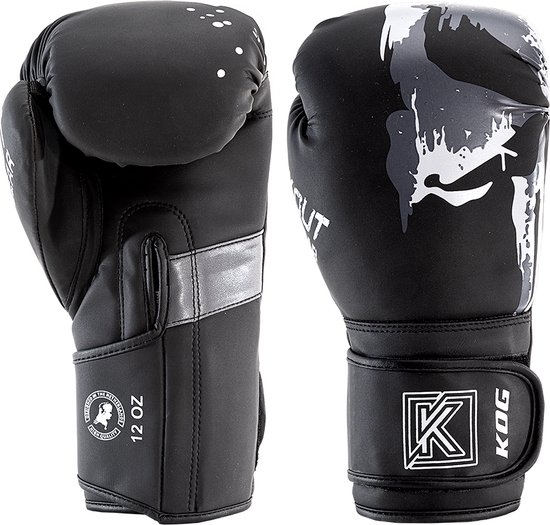 Gants de boxe Knockout Gear Zwart/ Wit/ Grijs - 10 oz