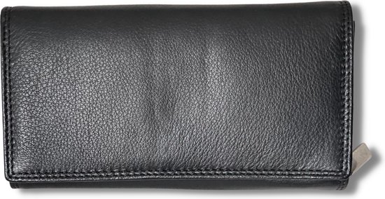 Lundholm portefeuille dames cuir noir grand RFID anti-écrémage - cadeau pour femme - portefeuille dames avec compartiment téléphone cadeau pour petite amie | Série Lundholm Laxforsen