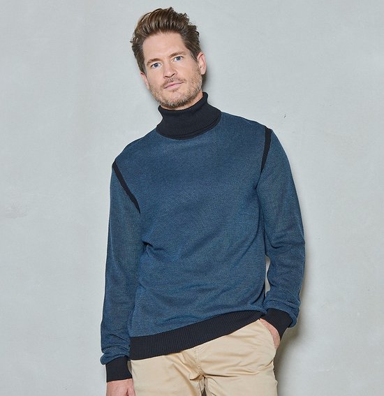 Men pullover roll-neck | Dark Denim I Maat M