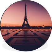 Coucher de soleil à Paris Cercle mural aluminium