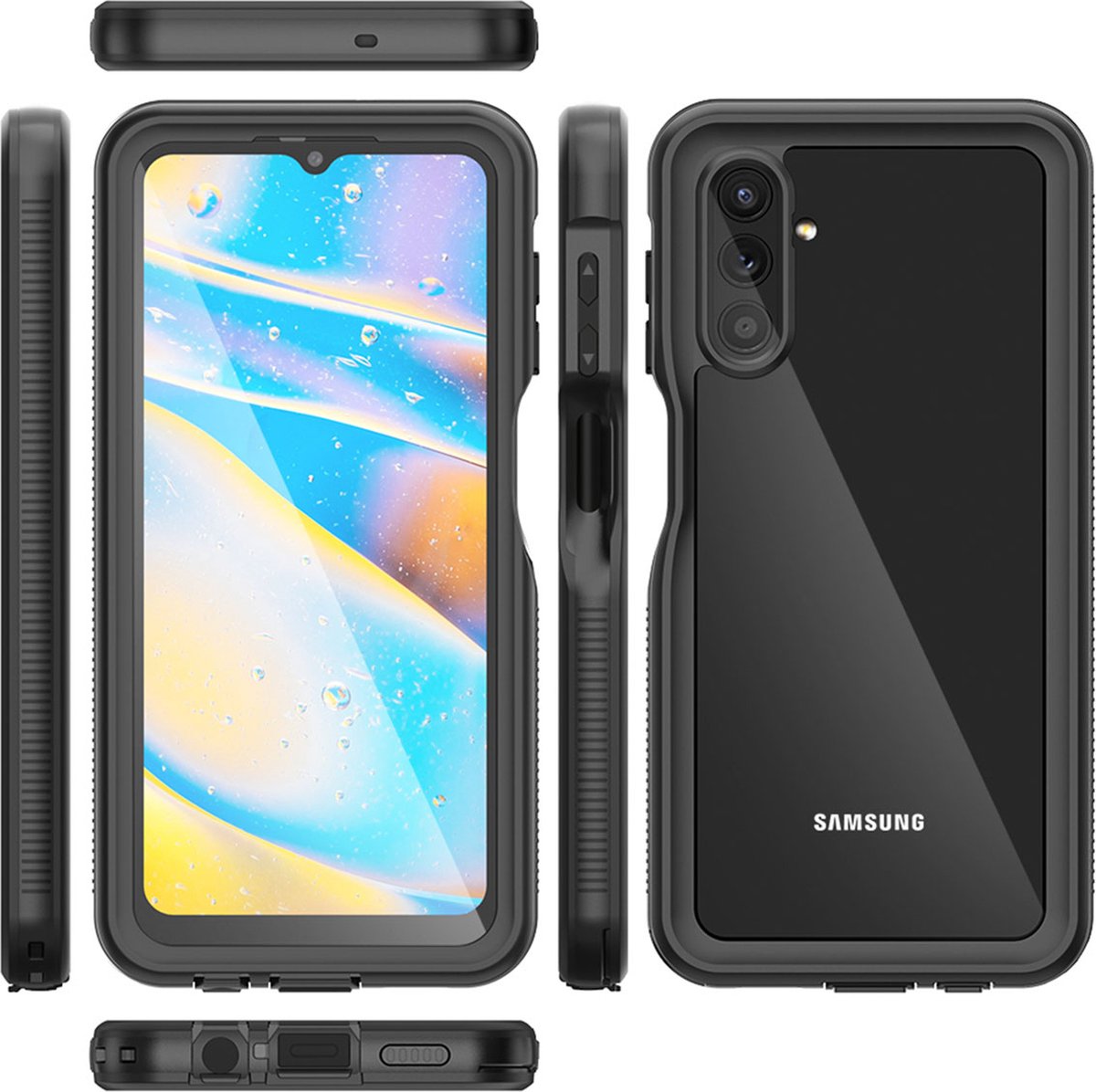 Redpepper Dot Plus Waterproof Backcover Samsung Galaxy A13 (5G) / A04s hoesje - Zwart