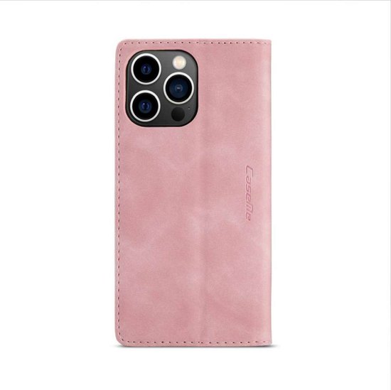 Coque iPhone 14 Pro Max - Etui portefeuille - Rose - Caseme