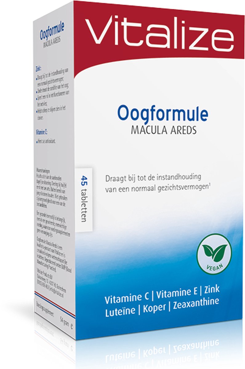 Goedkoopste Vitalize Oogformule Macula Areds 45 tabletten | Voor een normaal gezichtsvermogen - Ondersteunt de conditie van het oog