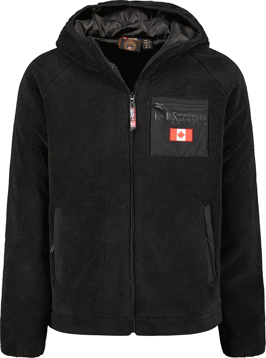 Canadian Peak Heren Fleece-Jack-Teddy gevoerd-Udafeak-Vest- Black-Maat M-2 kanten draagbaar!!