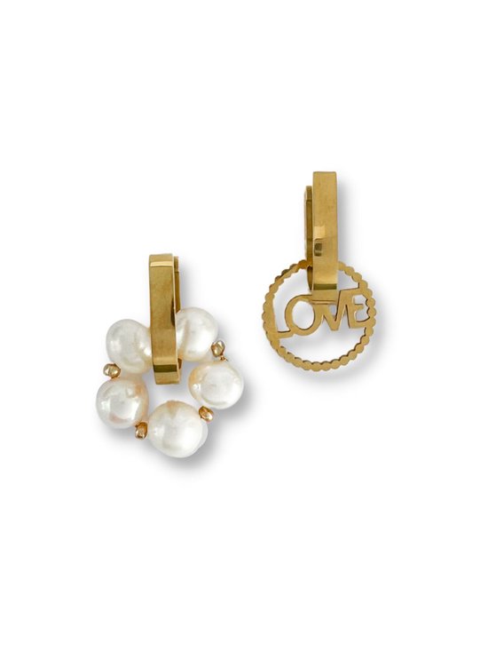 Zatthu Jewelry - N22FW524 - Boucles d'oreilles dépareillées Jett avec perles