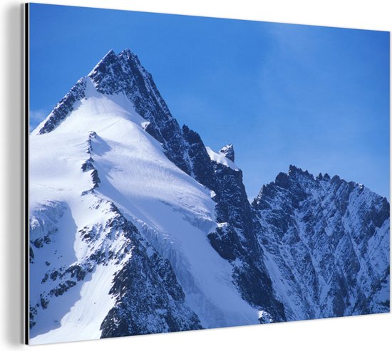 De Oostenrijkse Grossglockner met bergen in Europa Aluminium 120x80 cm - Foto print op Aluminium (metaal wanddecoratie)