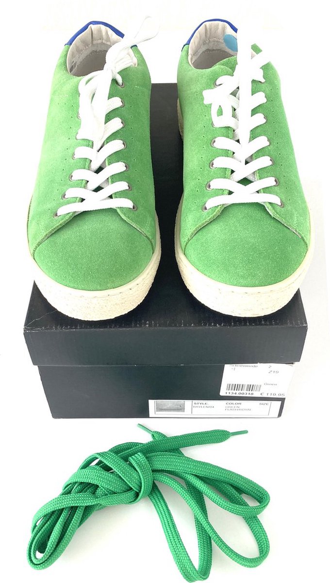 Giorno Italia Casual Schoenen 70% Korting Heren Suede Green Flash/Royal Maat 45 Sneakers