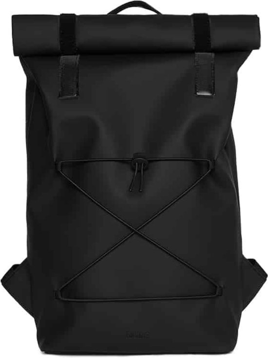 Rains Velcro Rolltop Backpack black