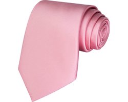 Fako Fashion - Stropdas - Effen - Satijn - 8cm - 145cm - Roze