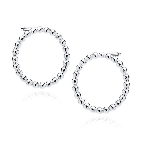 Zilveren oorbellen ringen - Oorknoppen met ringen - 925 sterling zilver